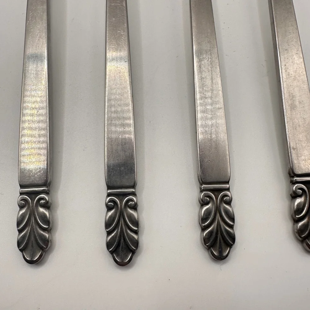 International Stainless Deluxe Liberty Iced Tea Spoons Set of 4 Mid Century 7.5